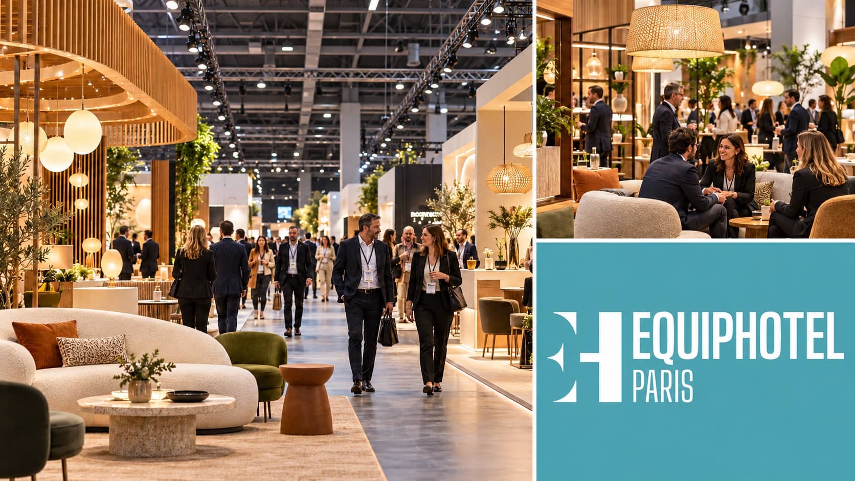EquipHotel Paris — mosaïque illustrative d’un salon de l’hospitalité à Porte de Versailles
